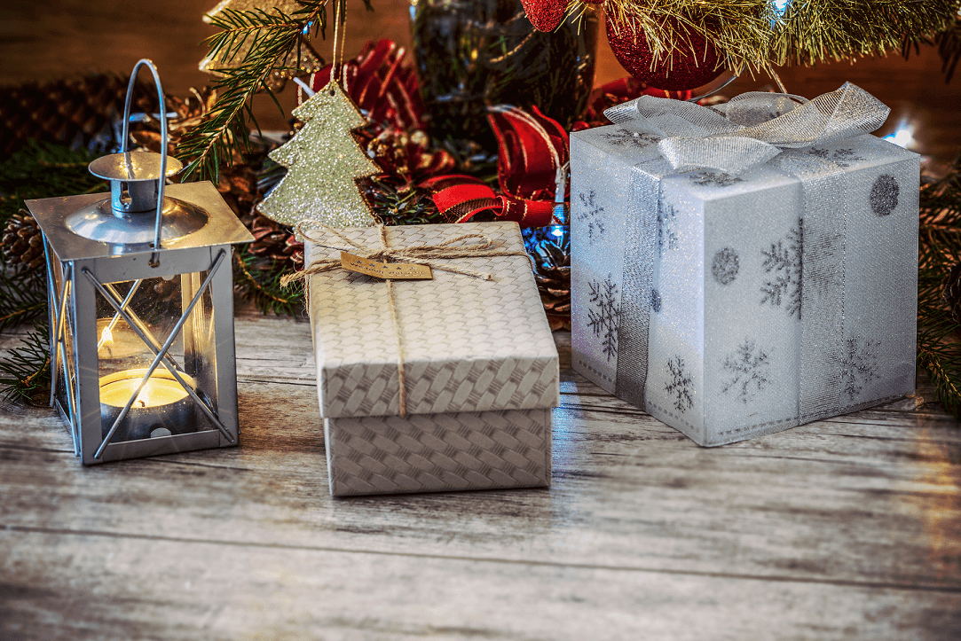 Christmas presents under tree